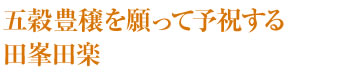 五穀豊穣を願って予祝する 田峯田楽